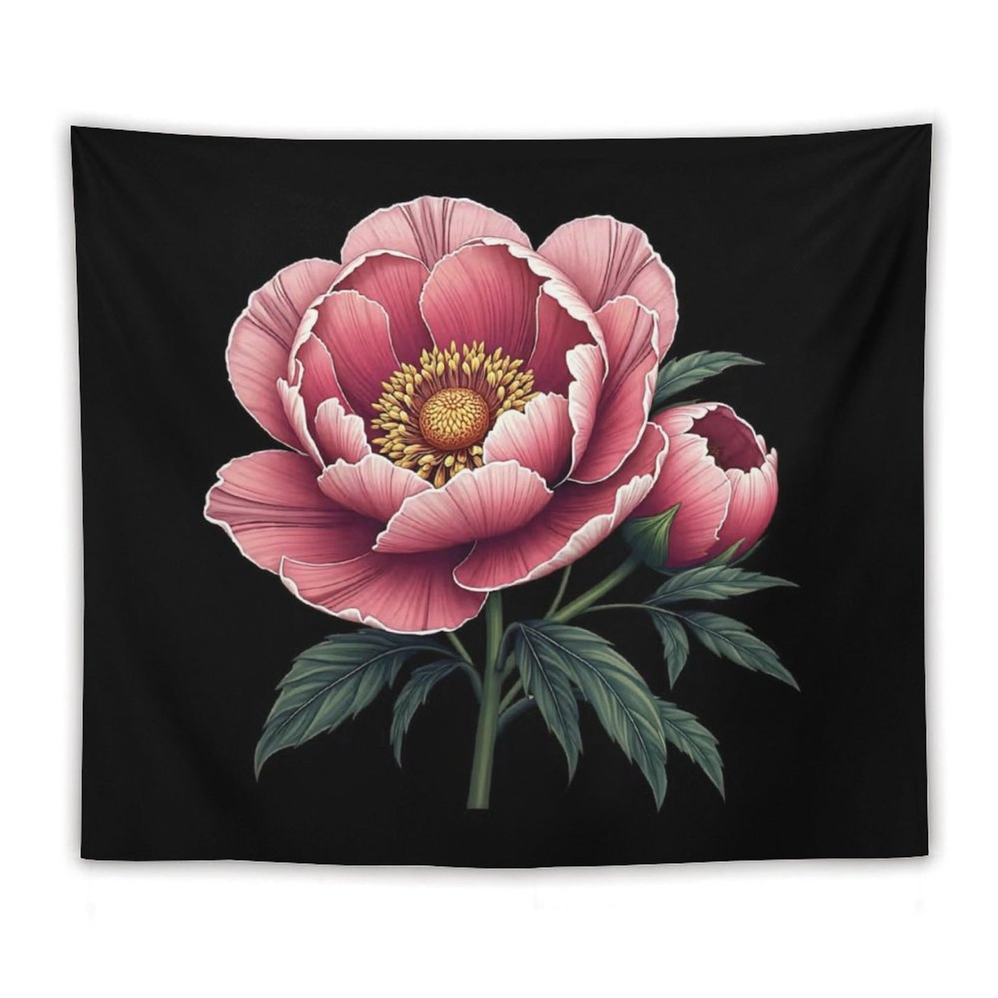 Elegant Peony Flower Graphic Tapestry