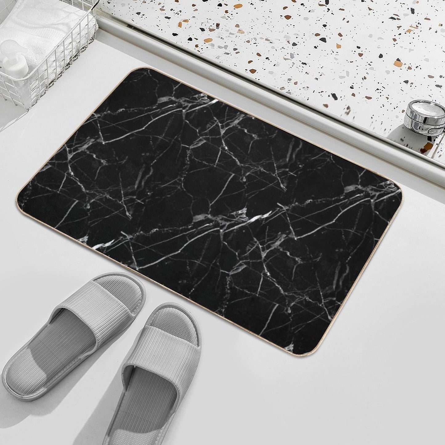 BLACK MARBLE Bath Mat