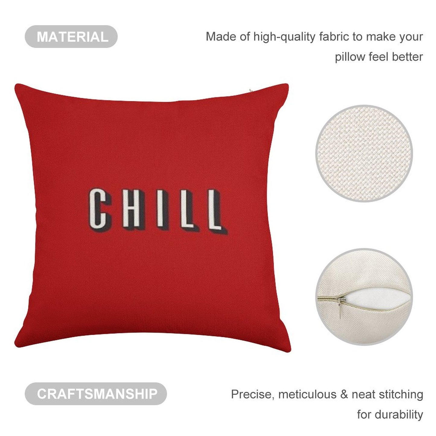 CHILL Linen Throw Pillow Cover