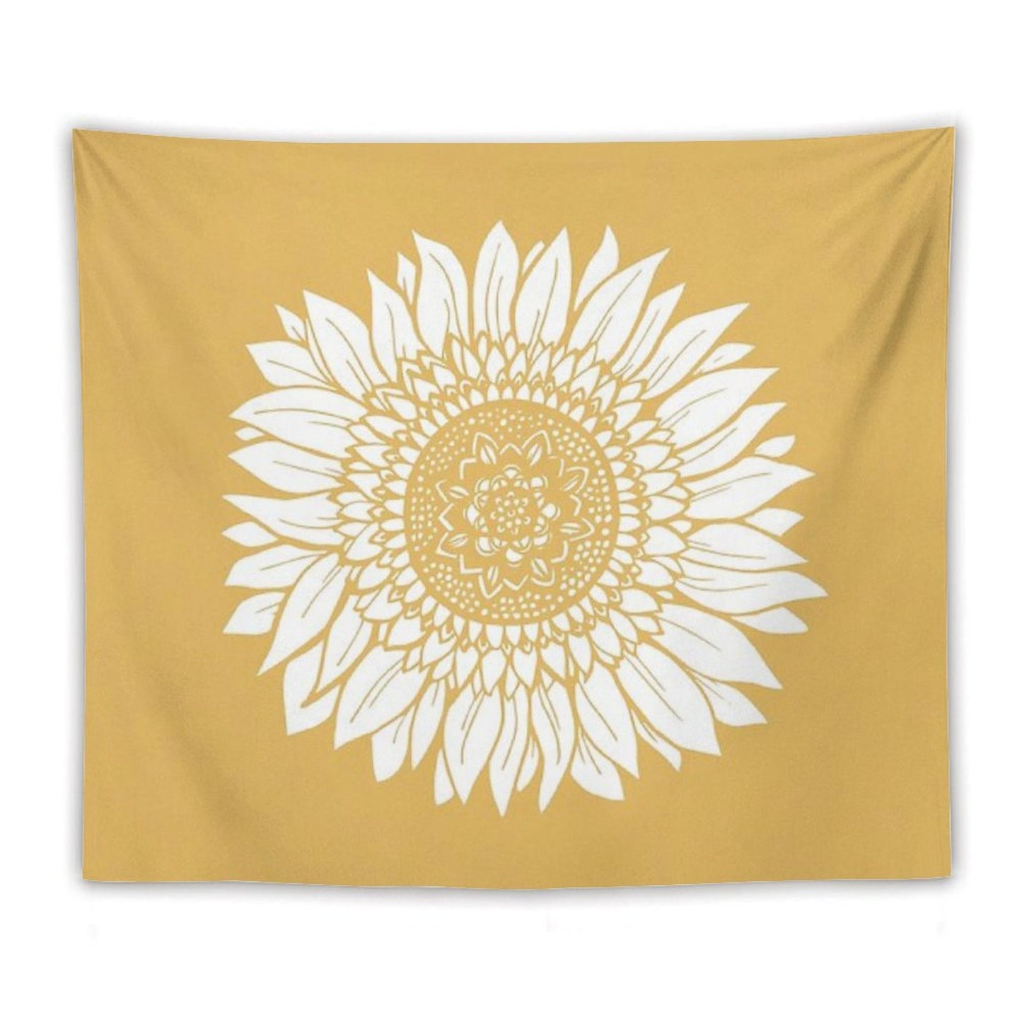 Yellow Flower Drawing Tapestry Tapestry