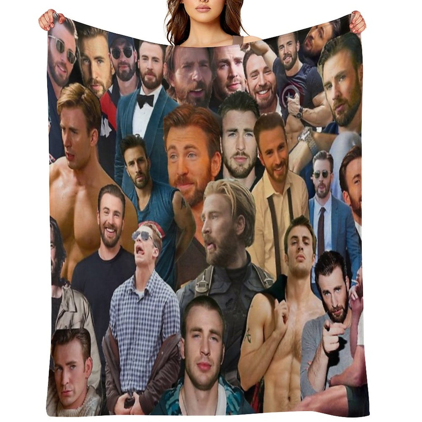 Chris Evans Collage Throw Blanket