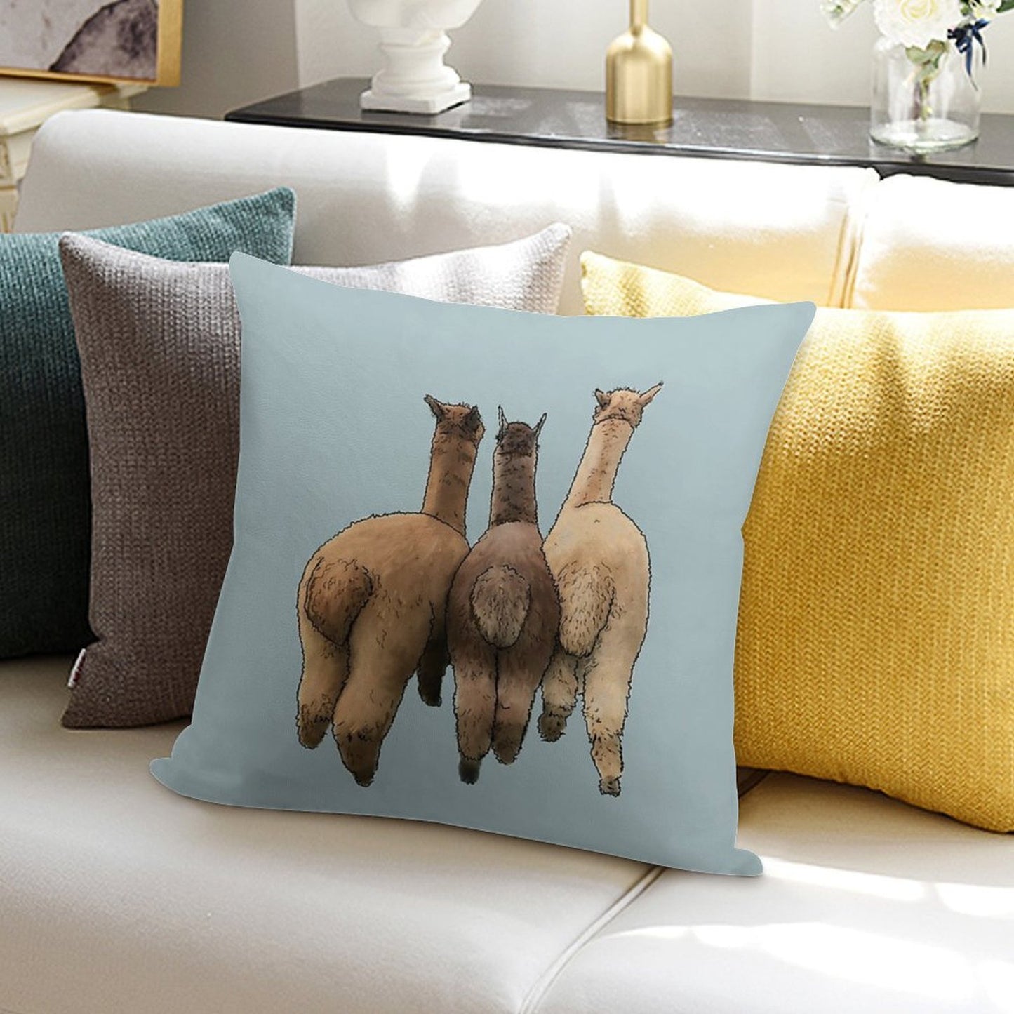 Alpaca Butts Soft Fade-Resistant Throw Pillow