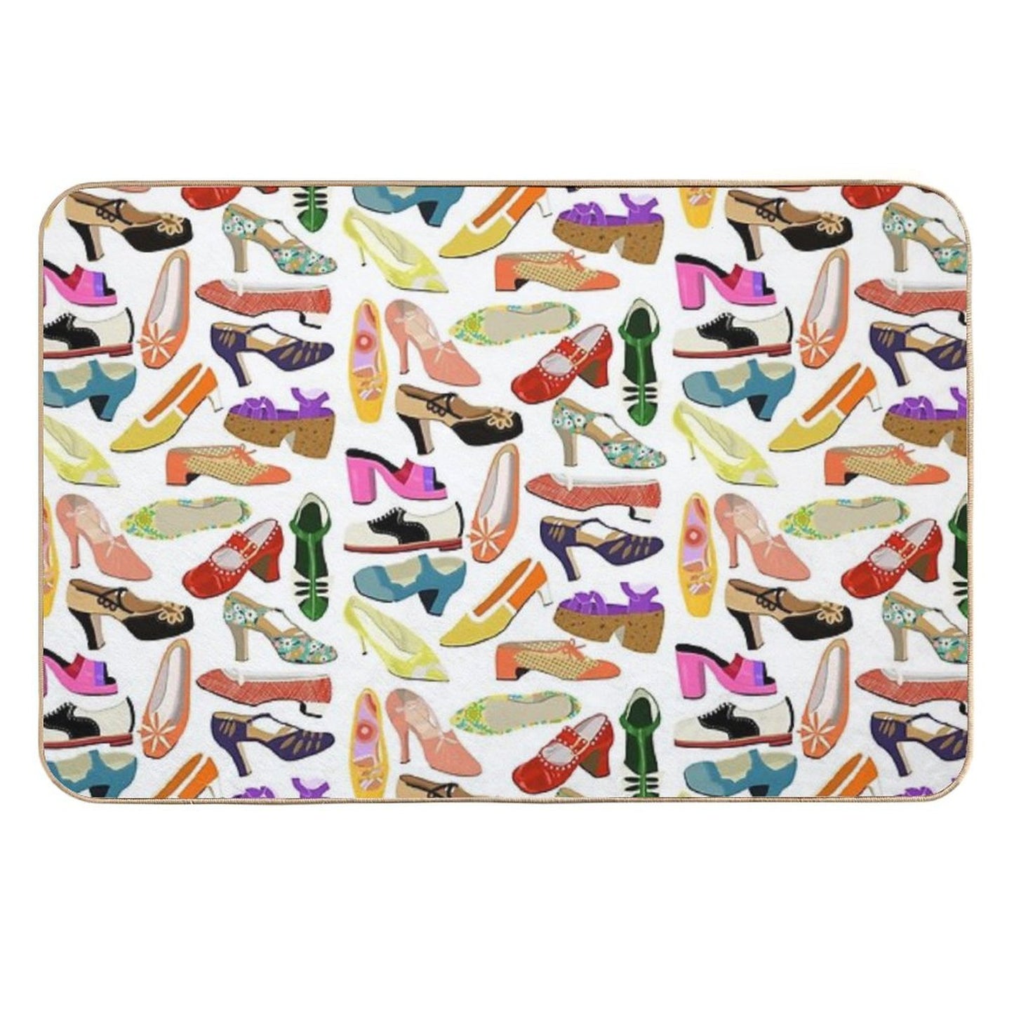 Vintage Shoe Collection Easy To Clean Bath Mat