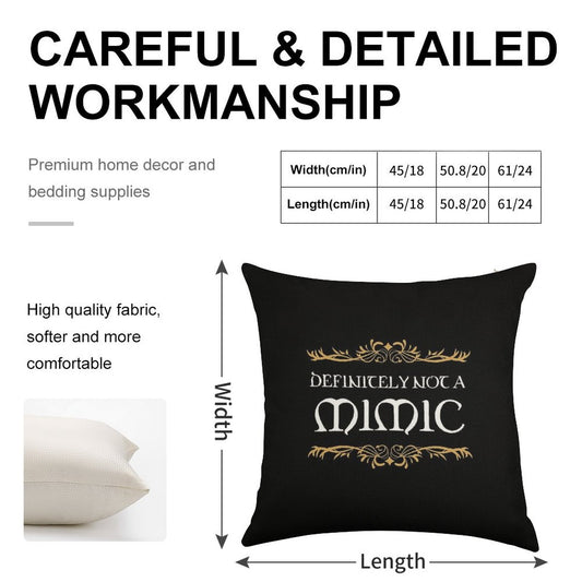 Definitely Not A Mimic Tabletop RPG Addict Linen Throw Pillow Cover