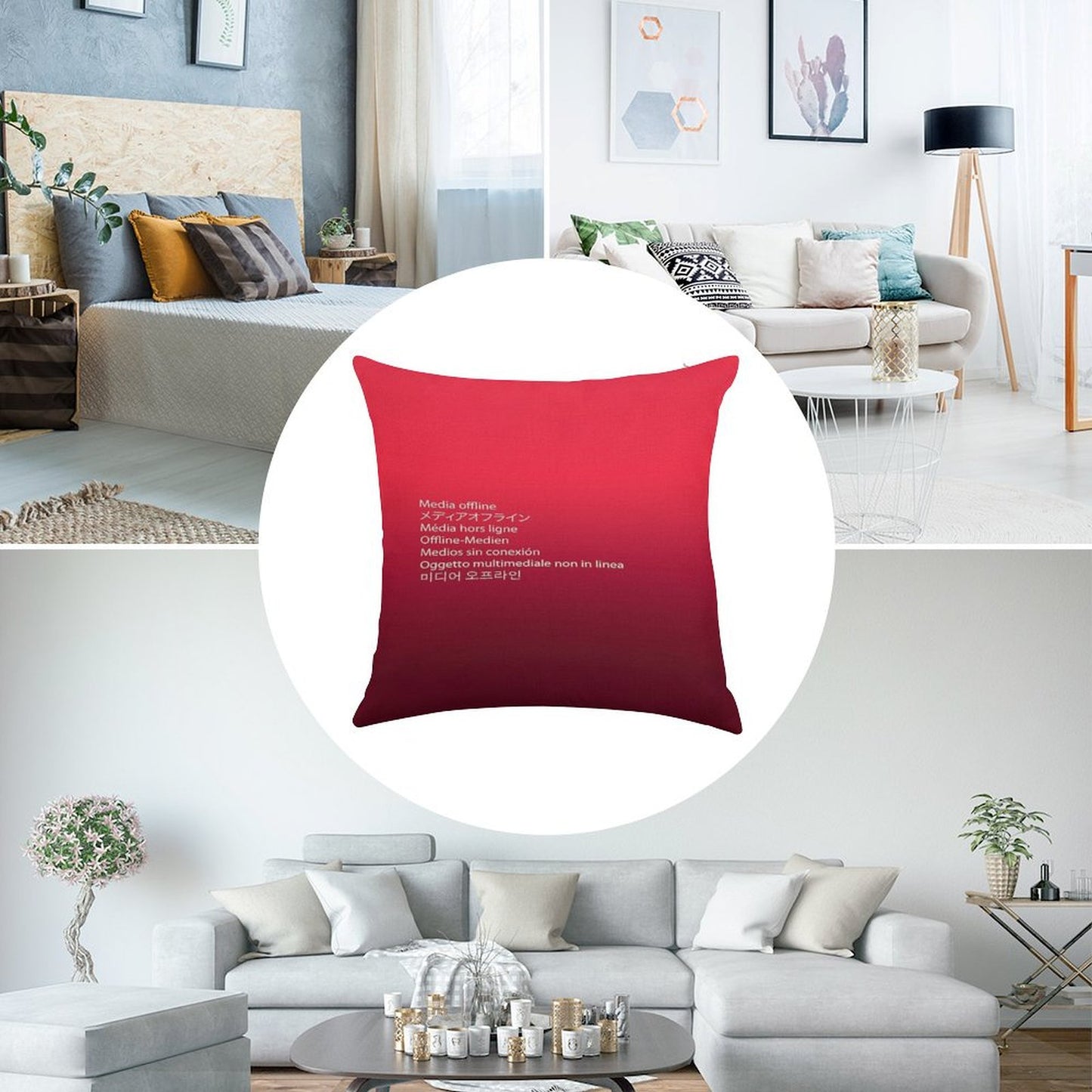 Media Offline Adobe Premiere Pro Linen Throw Pillow Cover