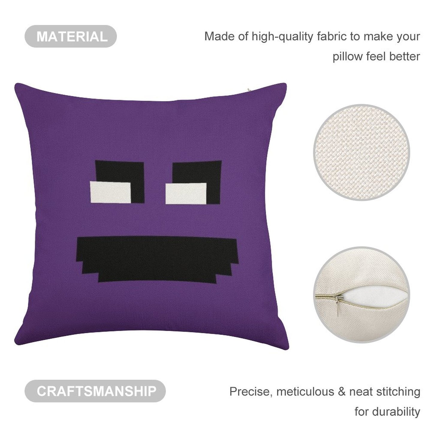 Fnaf Purple Guy Linen Throw Pillow Cover