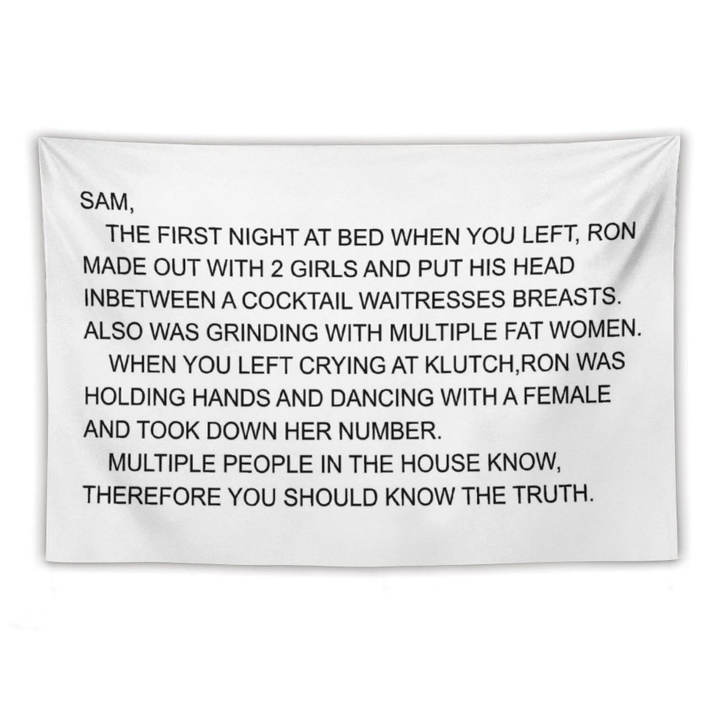 Jersey Shore Letter To Sammi Tapestry