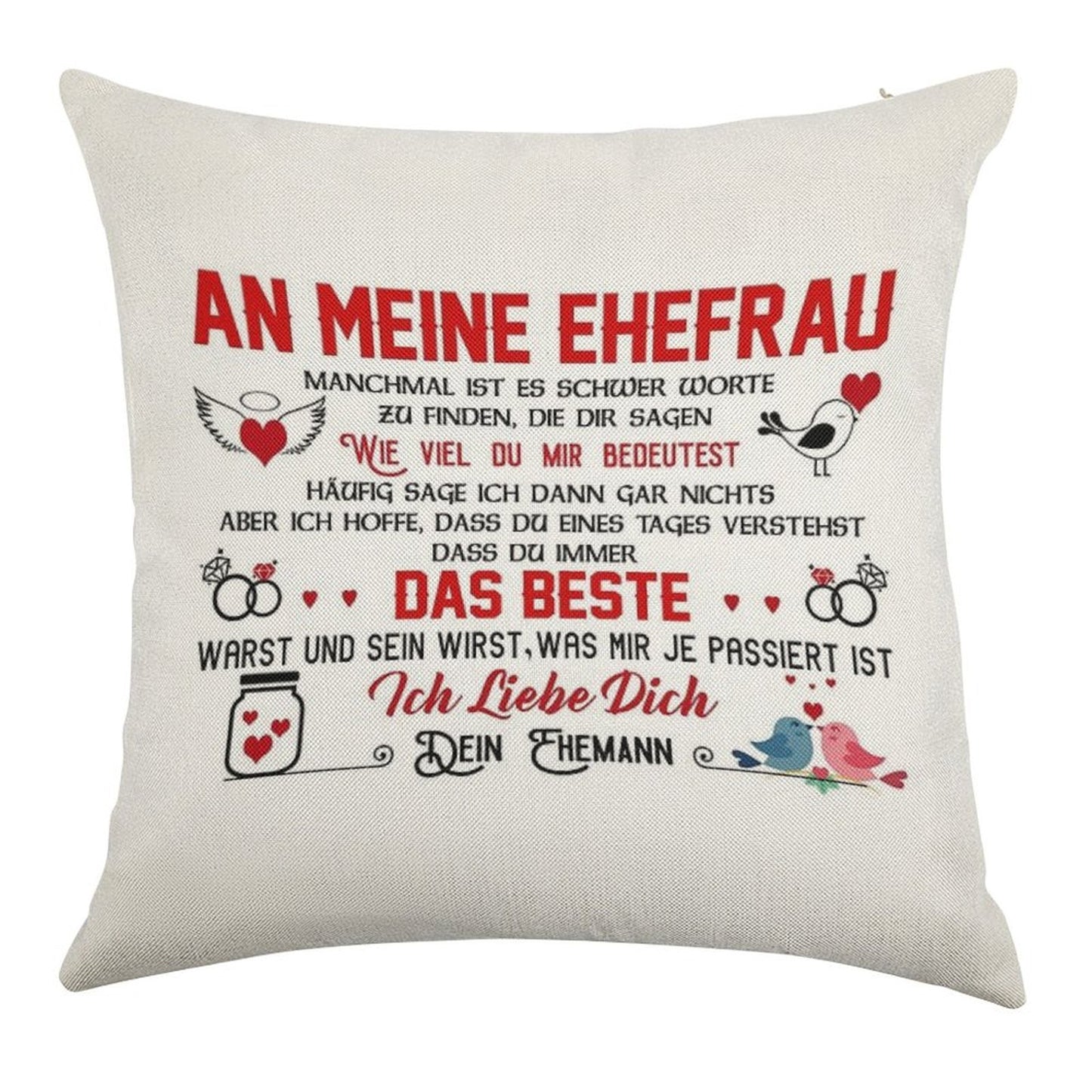 Gift for My Wife Perfect Gift Linen Throw Pillow Cover