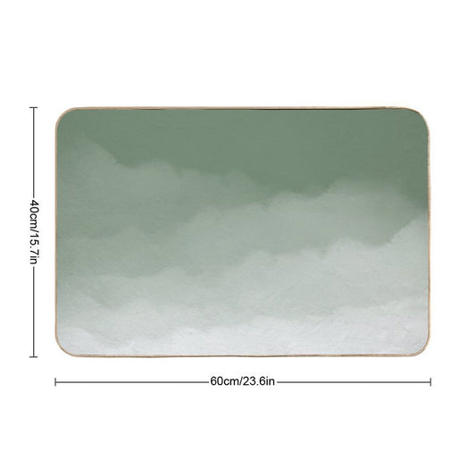 Sage Green Watercolor Ombre (sage Greenwhite) Bath Mat
