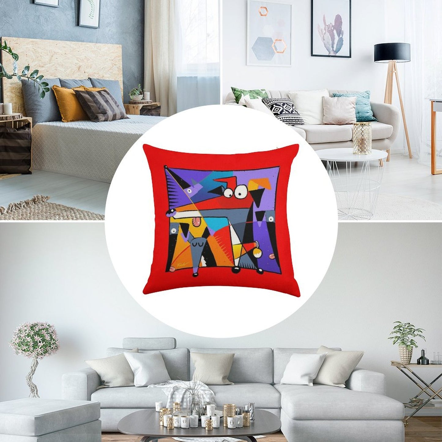 Derpism Linen Throw Pillow Cover