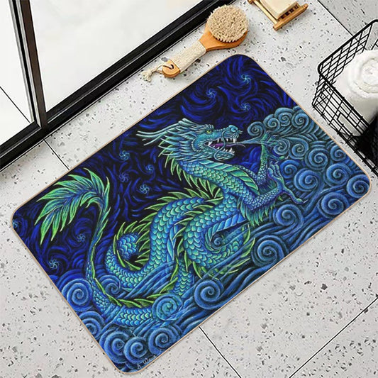 Chinese Azure Dragon Bath Mat