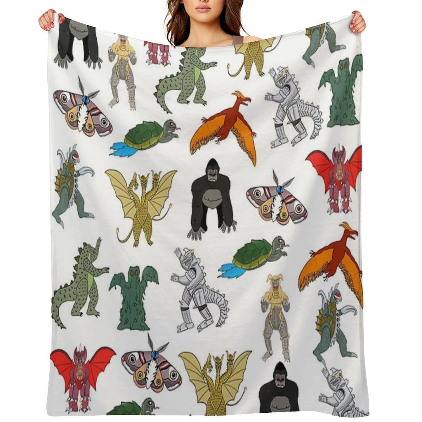 Colorful Kaiju Throw Blanket