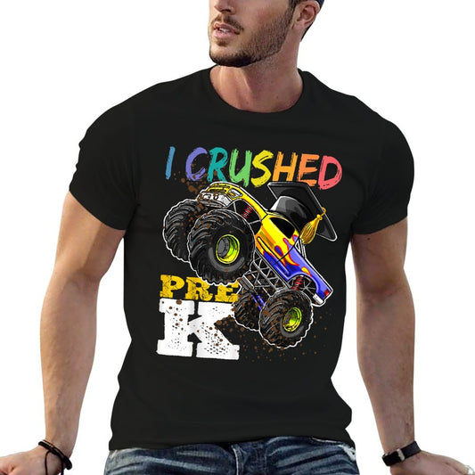 I Crushed Pre-K Monster Truck Graduation Cap Shirt Gift Boys T-Shirt