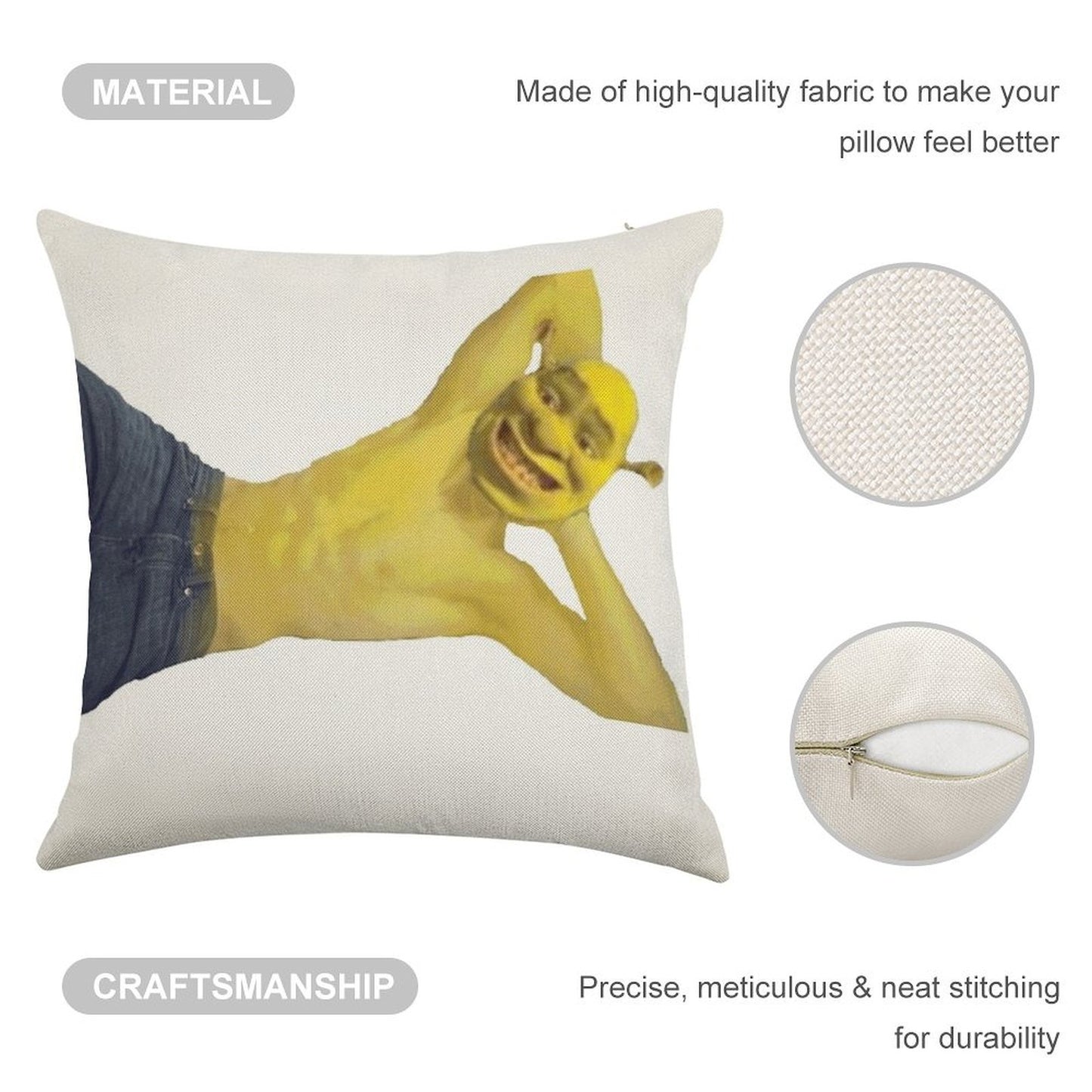 SEXXXYYY SHREK! Linen Throw Pillow Cover