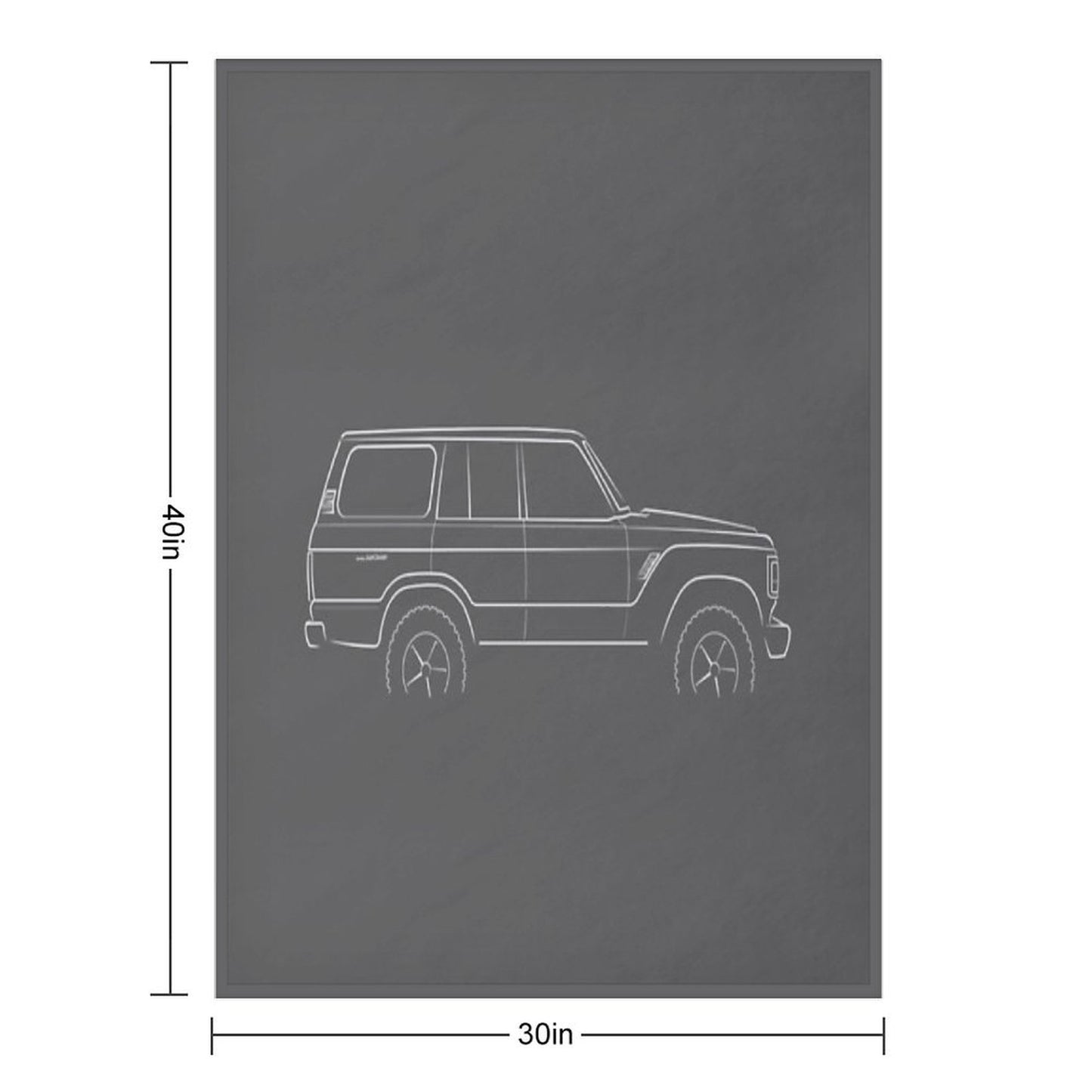 1983 Toyota Land Cruiser 60 Series - Profile Stencil, White Throw Blanket