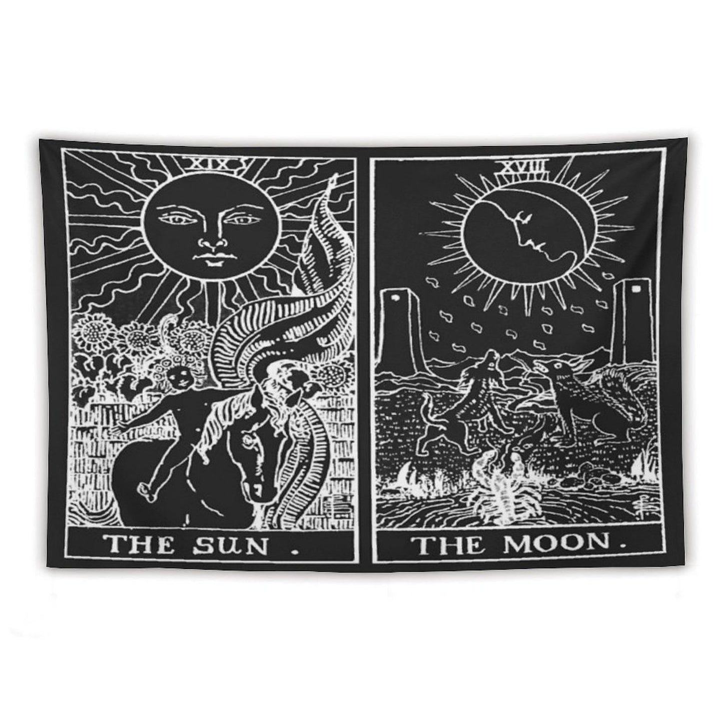The Sun And Moon Tarot Cards Pearl & Obsidian Tapestry