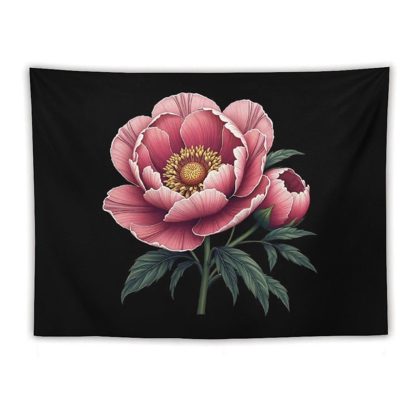 Elegant Peony Flower Graphic Tapestry
