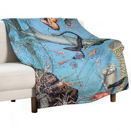 Adolphe Millot - Ocean A - French Vintage Poster Throw Blanket