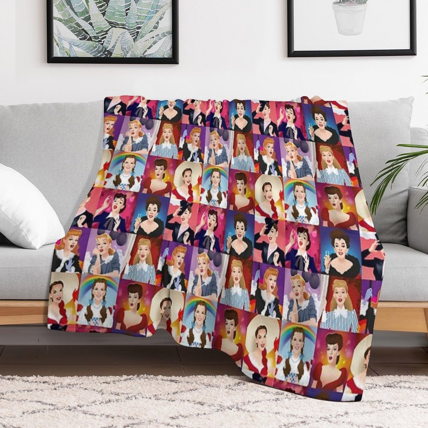 Faces of Judy Throw Blanket