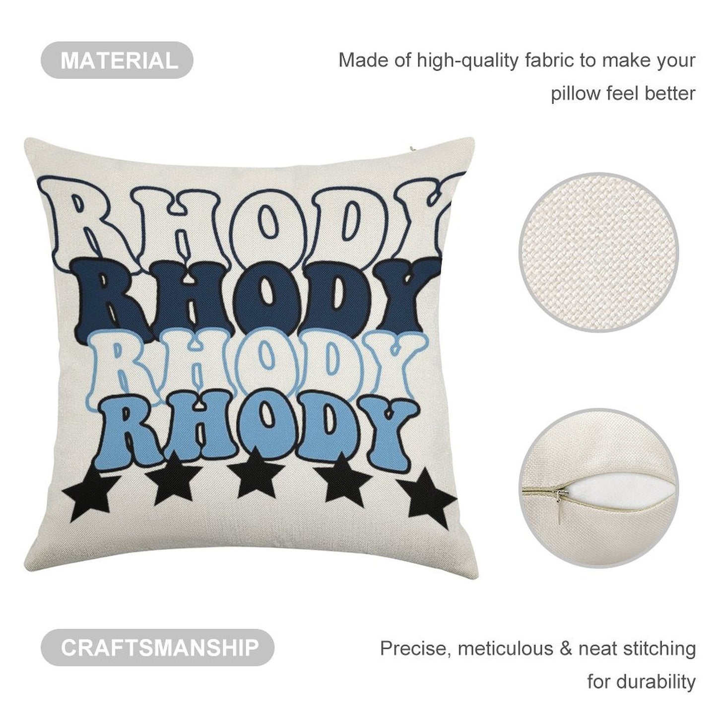 University of Rhode Island Pride Linen Throw Pillow Cover