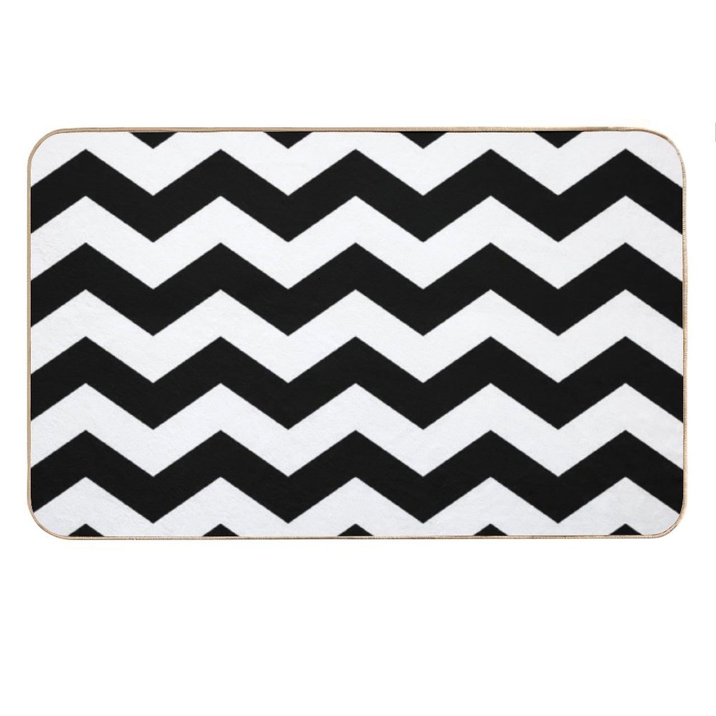 Black And White Zigzag Chevron Bath Mat