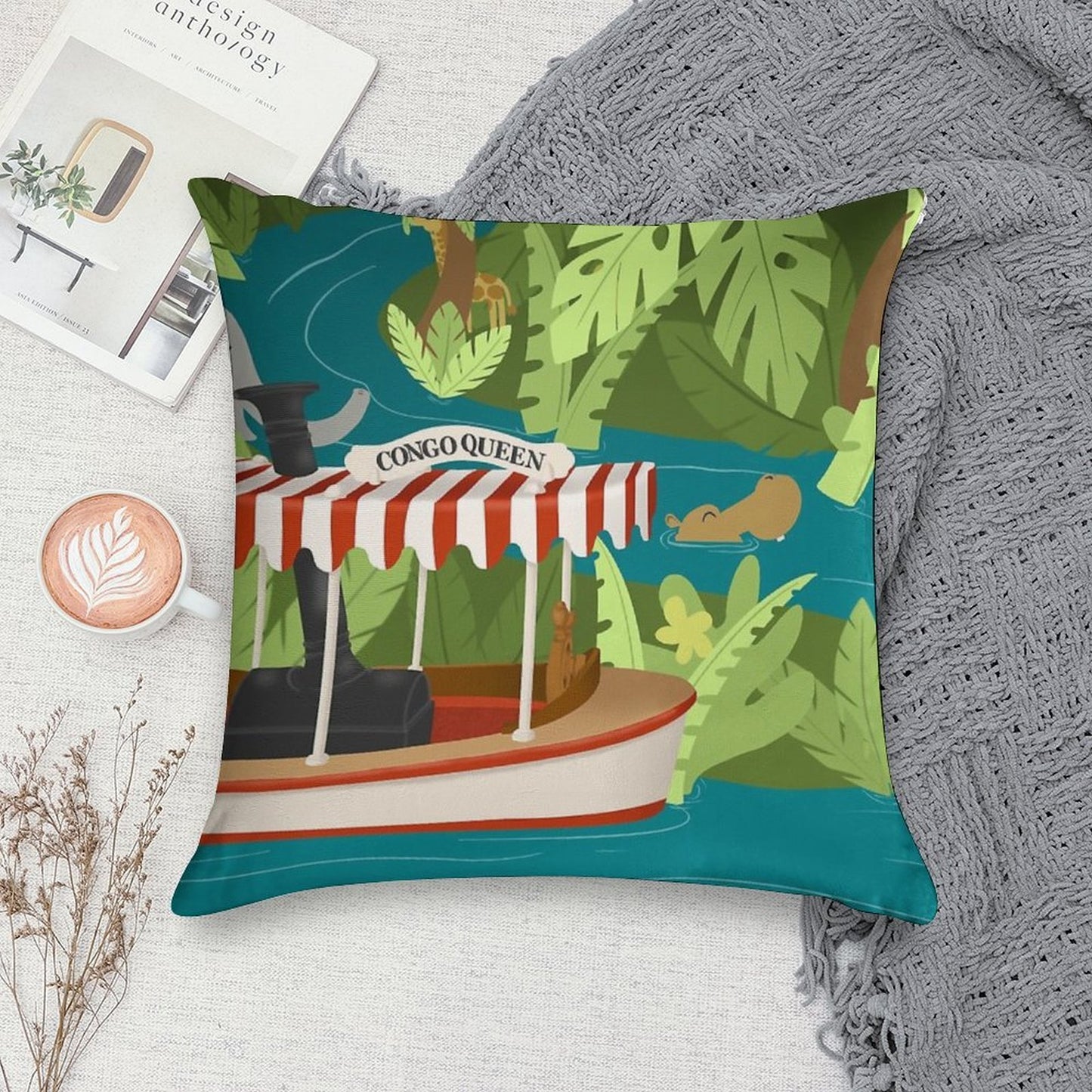 Cruising The Jungle Soft Skin-Friendly Throw Pillow
