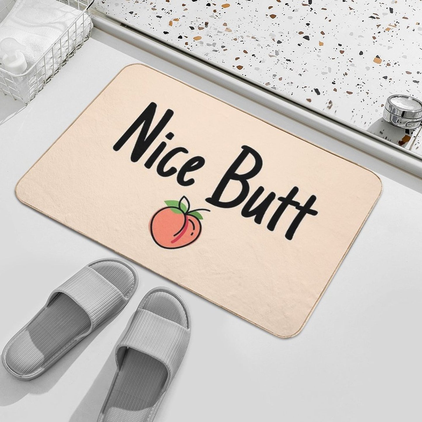 Nice Butt Peach Themed Bathroom Sets Bath Mat