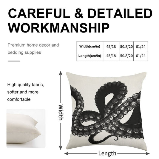 Get Kraken Linen Throw Pillow Cover