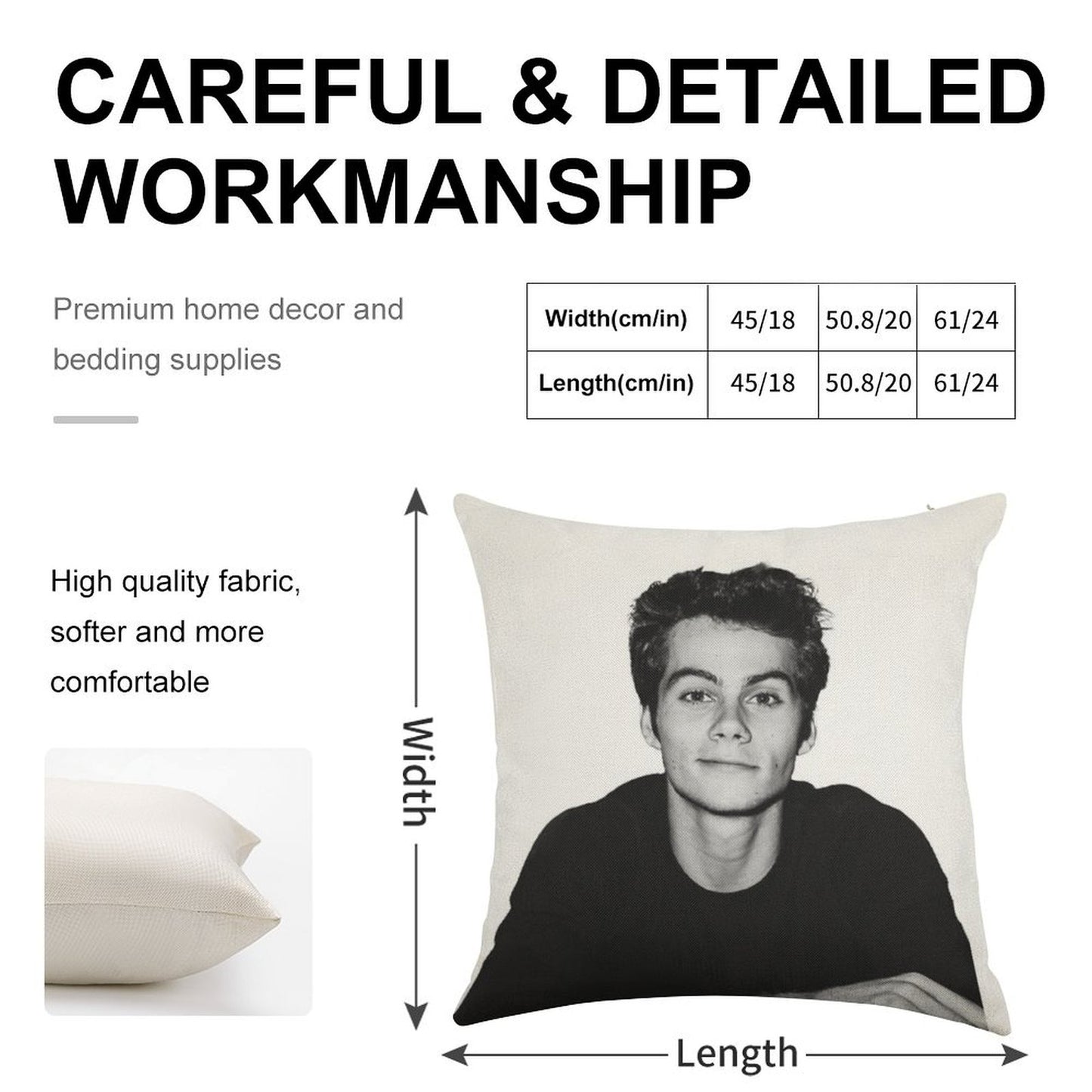 Heart Eye Emoji Linen Throw Pillow Cover