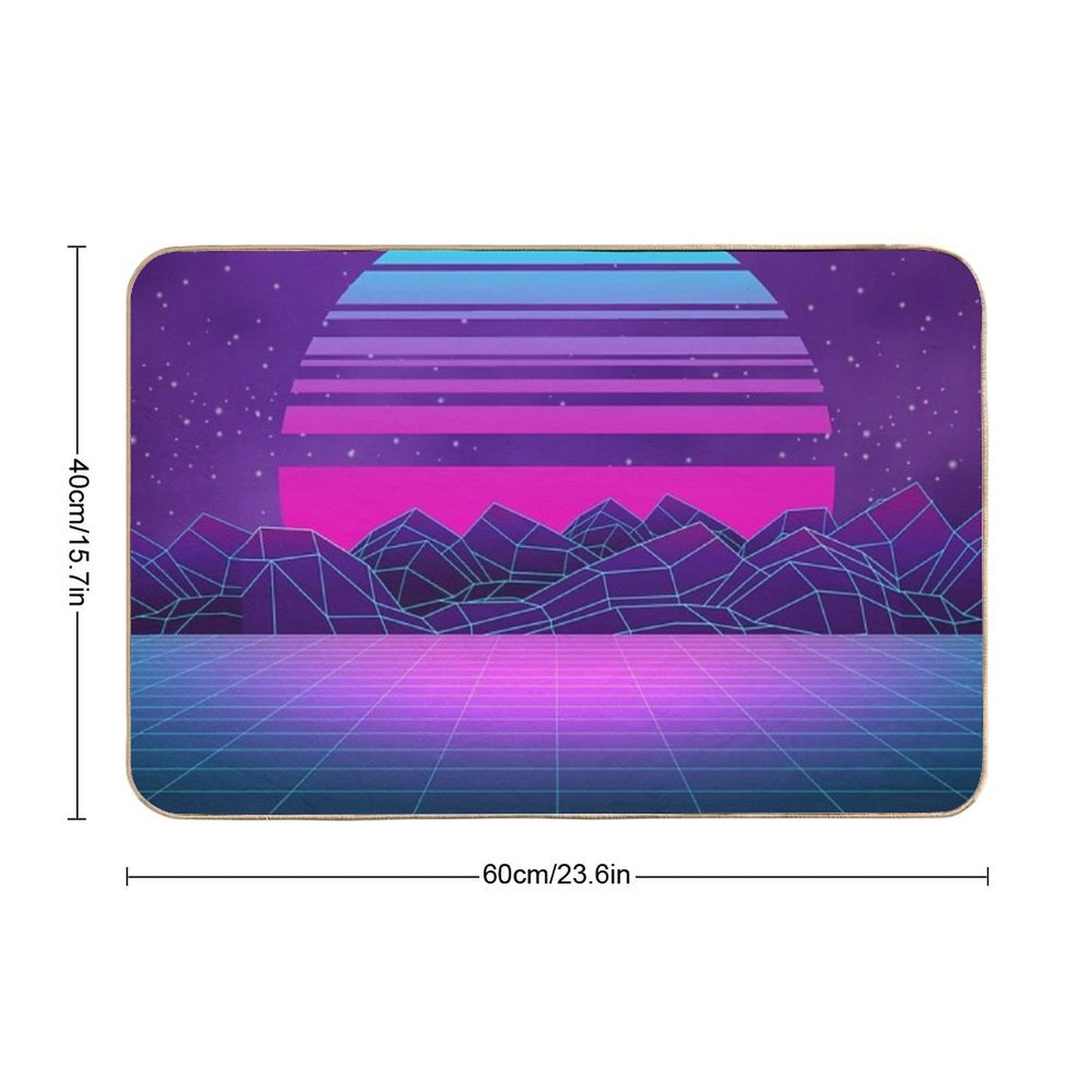 Synthwave Vaporwave Aesthetics Bath Mat