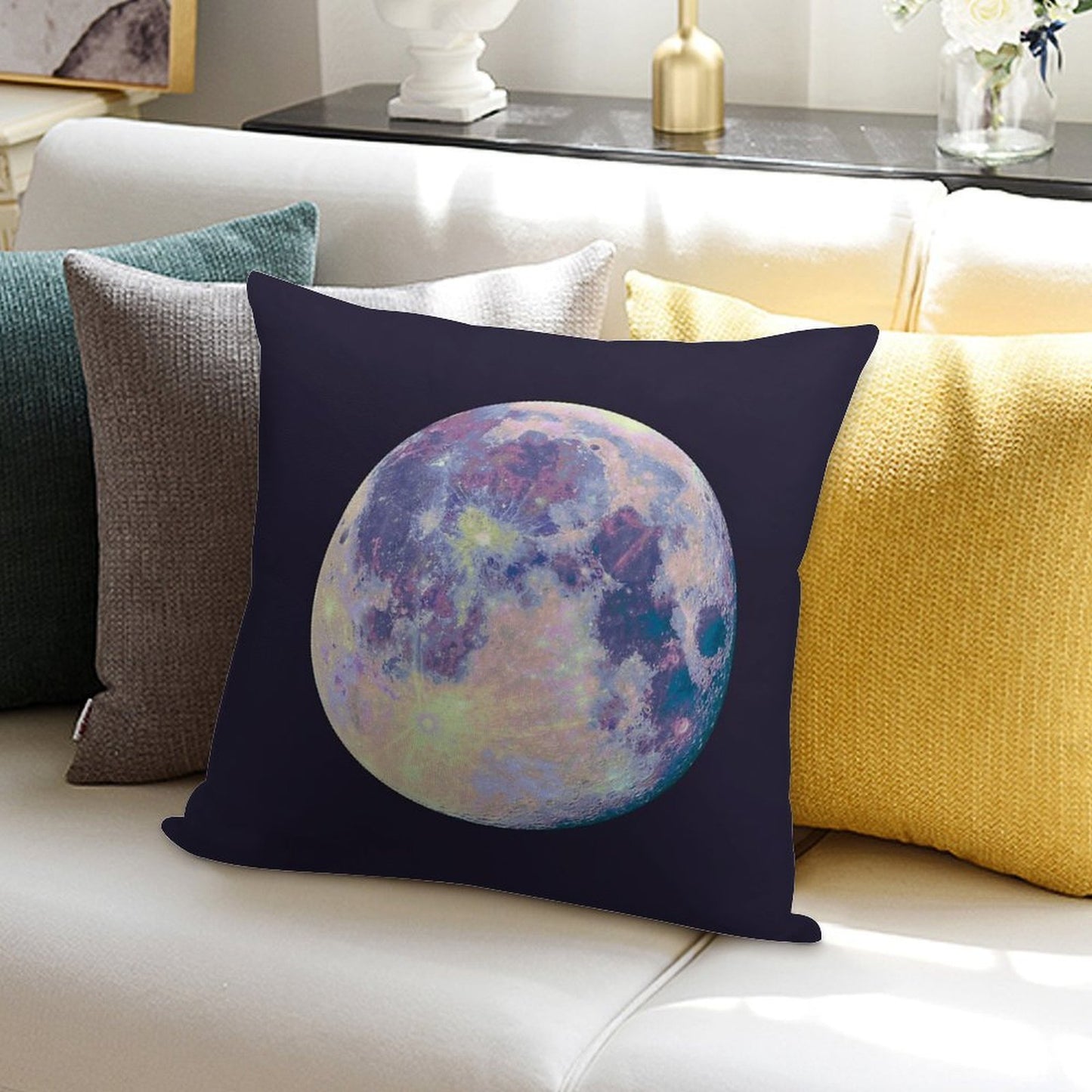 Moon Soft Hidden Zipper Throw Pillow