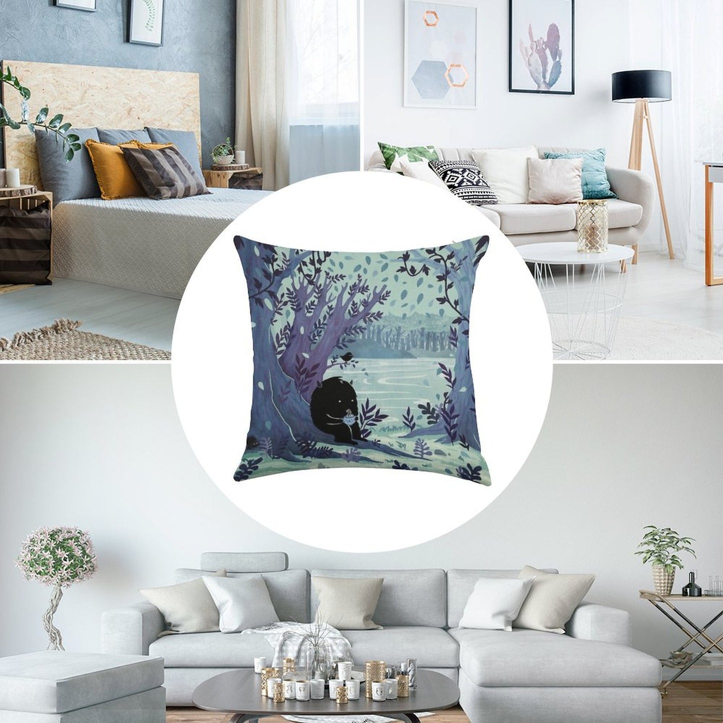 A Quiet Spot of Tea Linen Throw Pillow Cover
