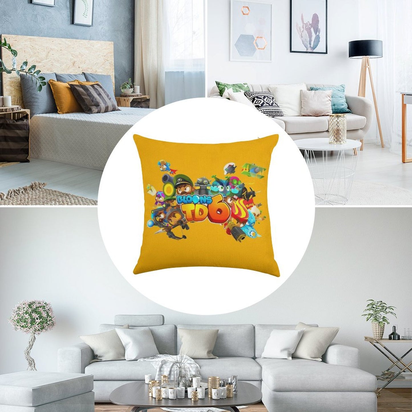 Bloons TD6 Linen Throw Pillow Cover