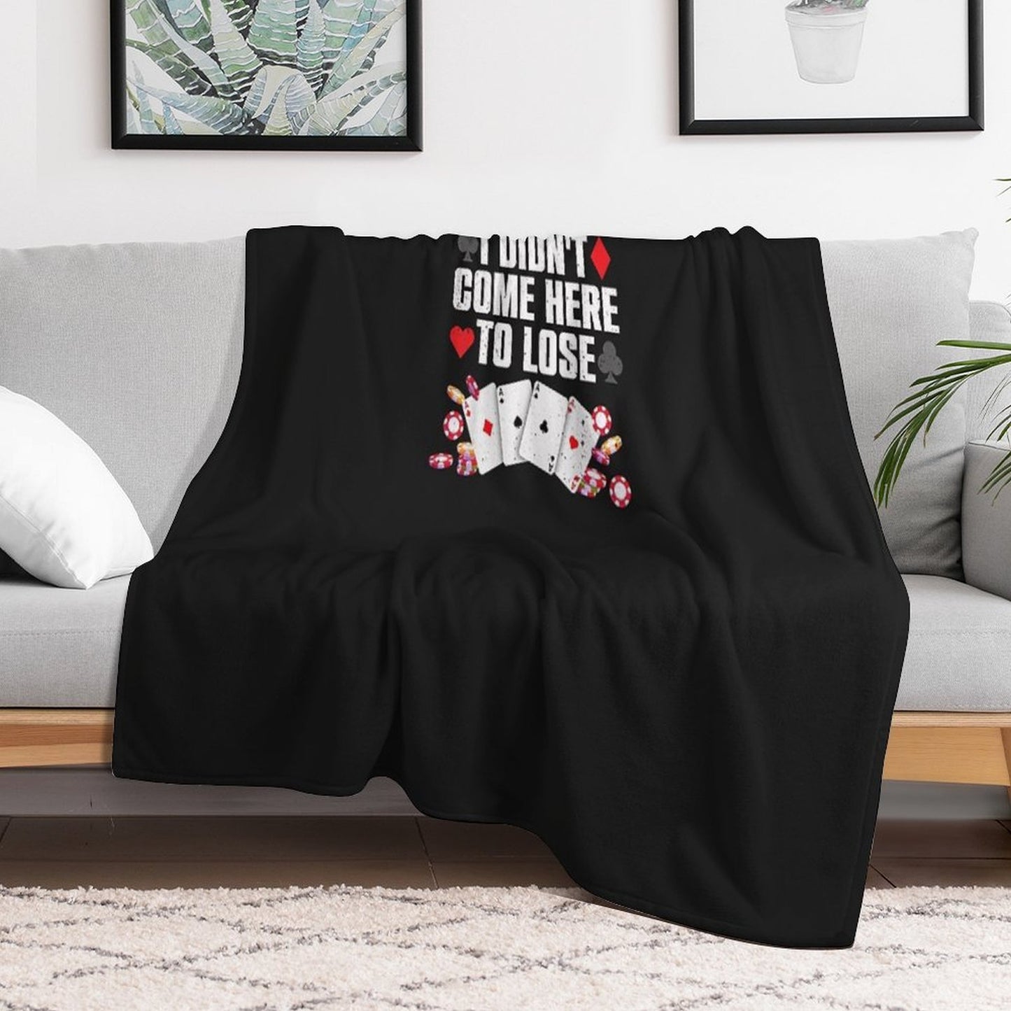 Cool Poker Player Art For Men Women Casino Lover Gamblers Throw Blanket
