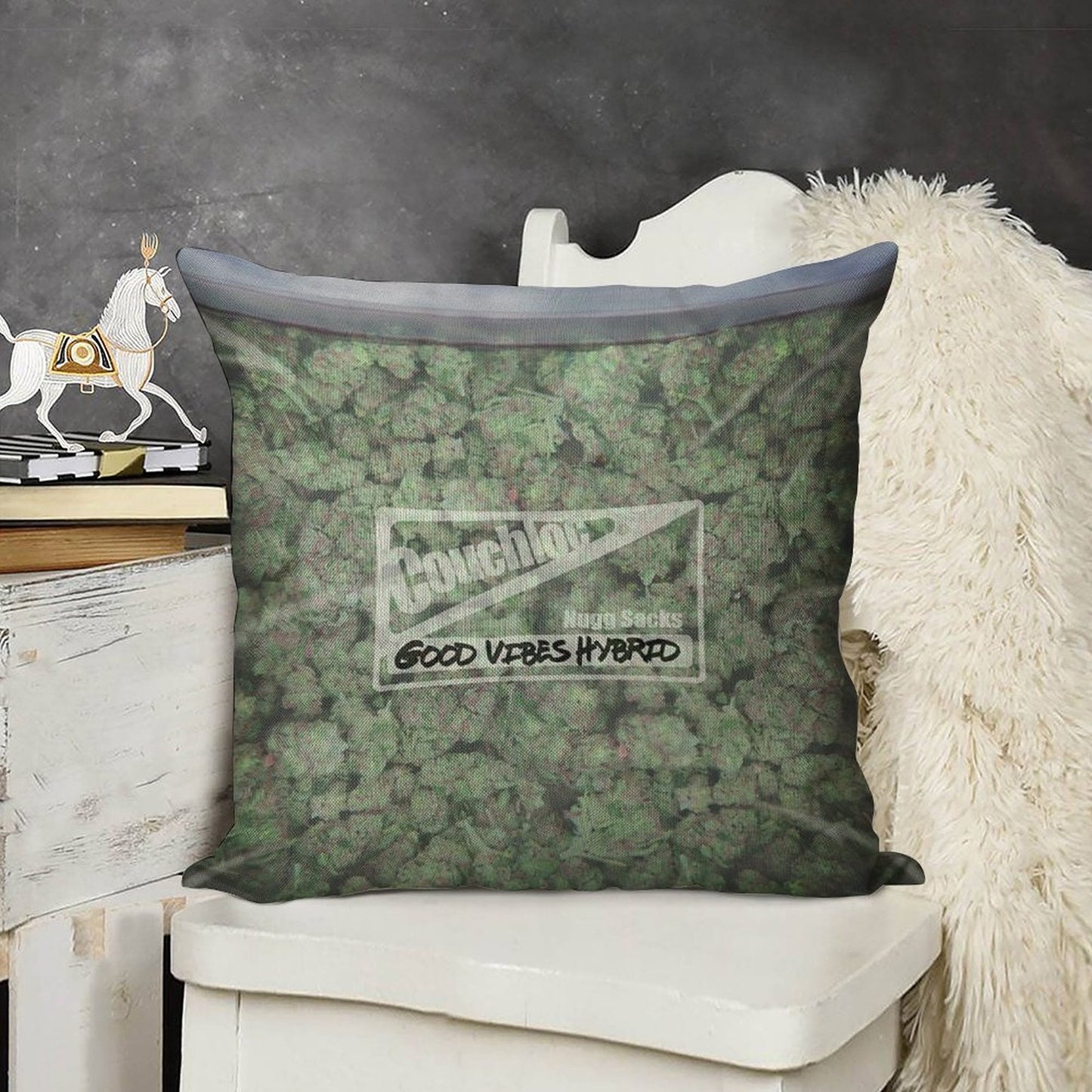 The Big Bag of Weed Pillow Linen Throw Pillow Cover