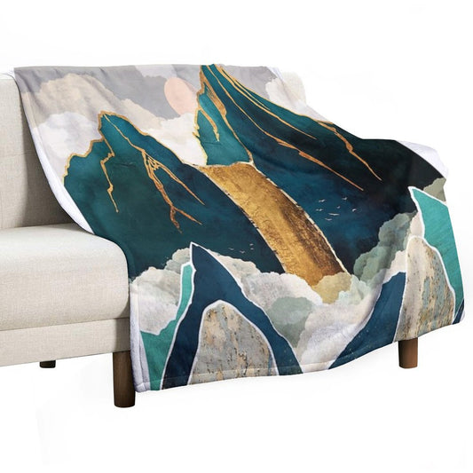 Golden Waterfall Throw Blanket