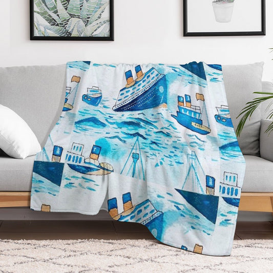 Ferry Boats Scrub Cap Throw Blanket