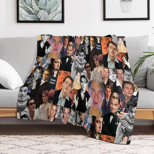 Leonardo Dicaprio Collage Throw Blanket
