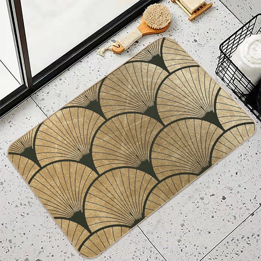 Art Deco Elegance - Golden Fan Bath Mat