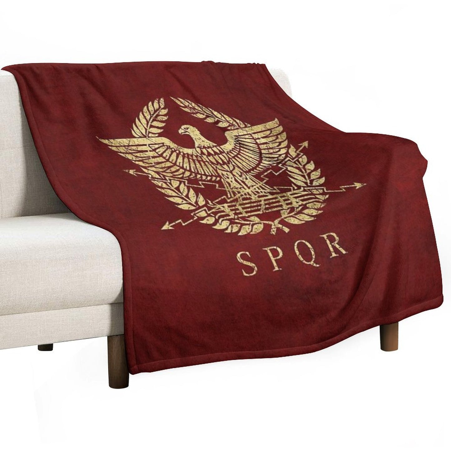 Roman Empire Emblem - Vintage Gold Throw Blanket