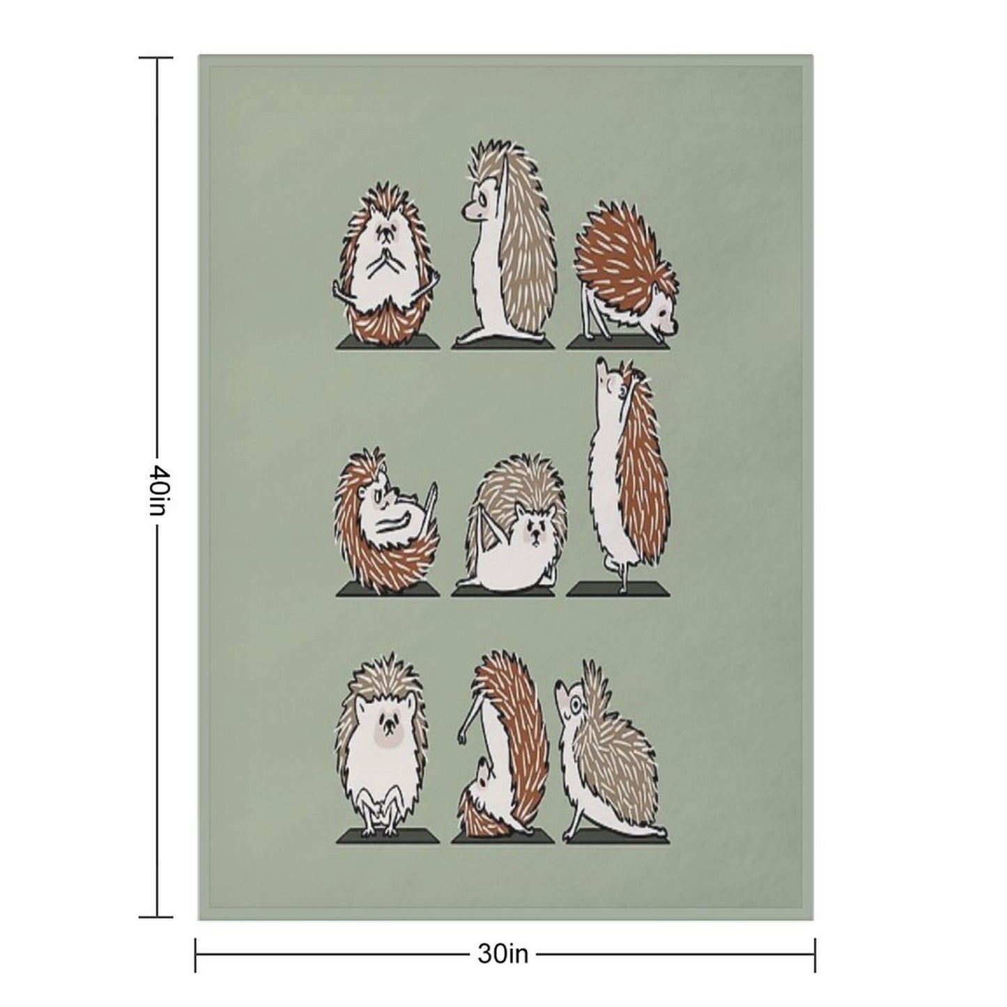 Hedgehog Yoga Throw Blanket