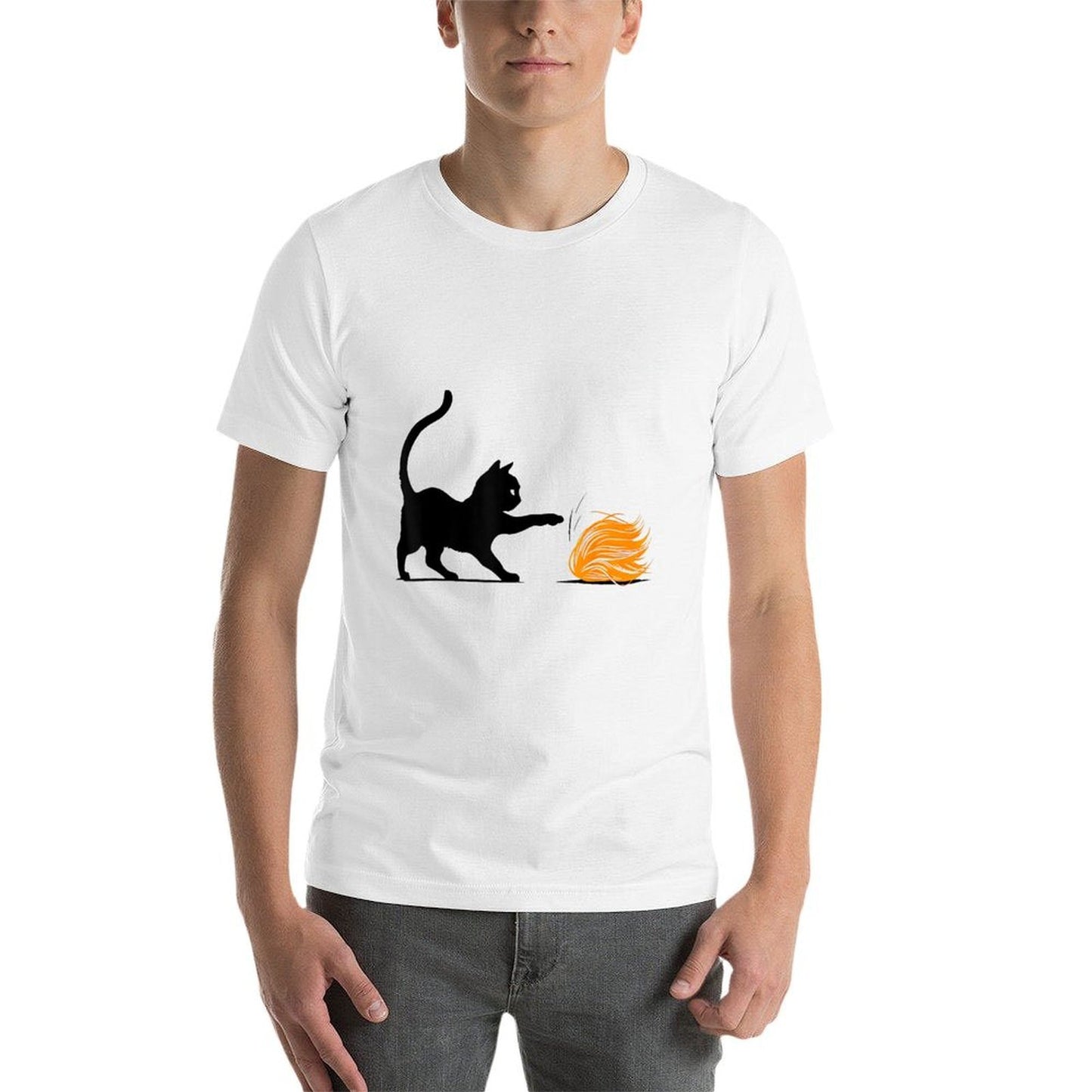 Funny Cat Playing With Trump Hair Soft T-Shirt