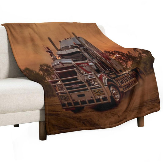Prime Mover Kenworth Truck at Sunset Throw Blanket