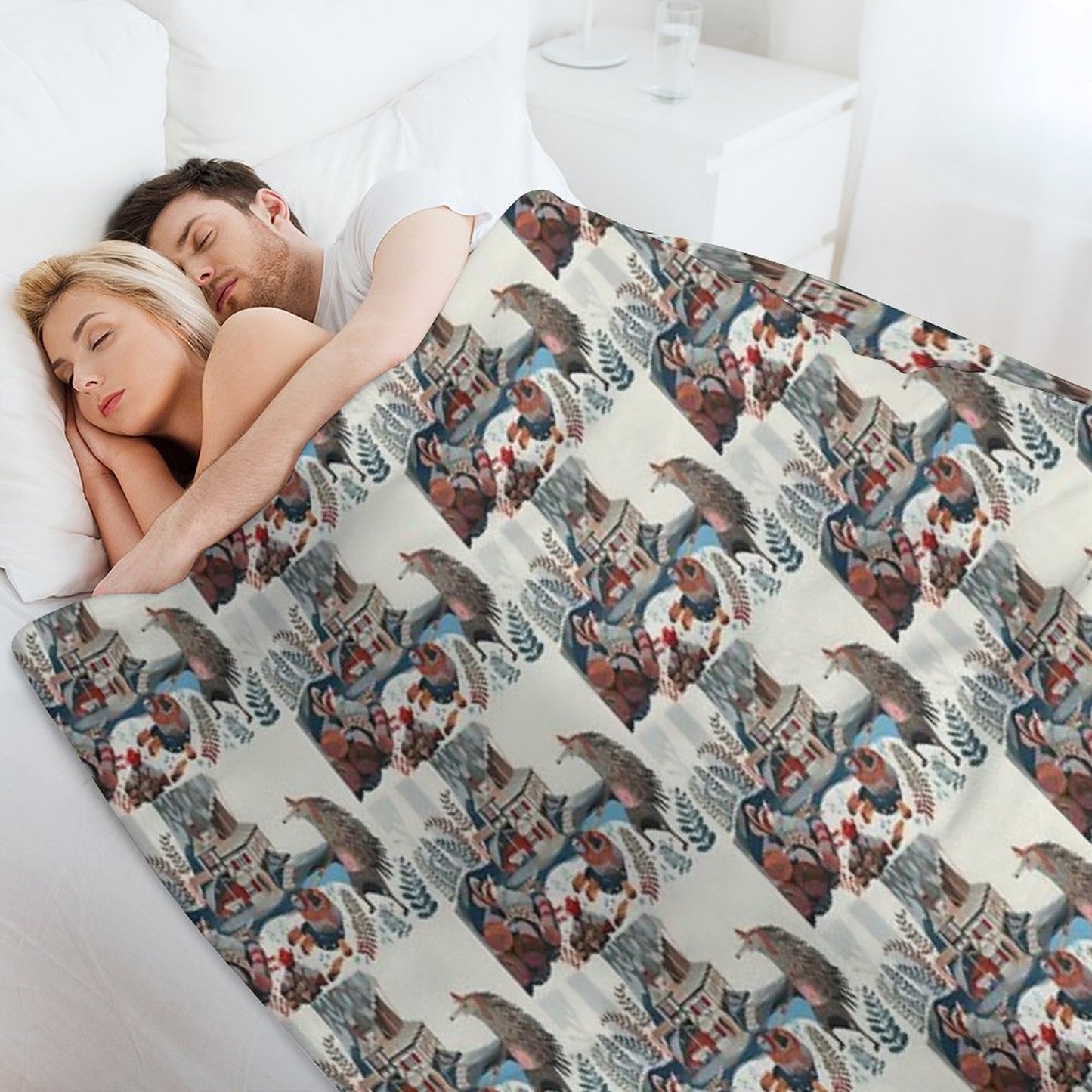 Wood Chopping Friends Throw Blanket