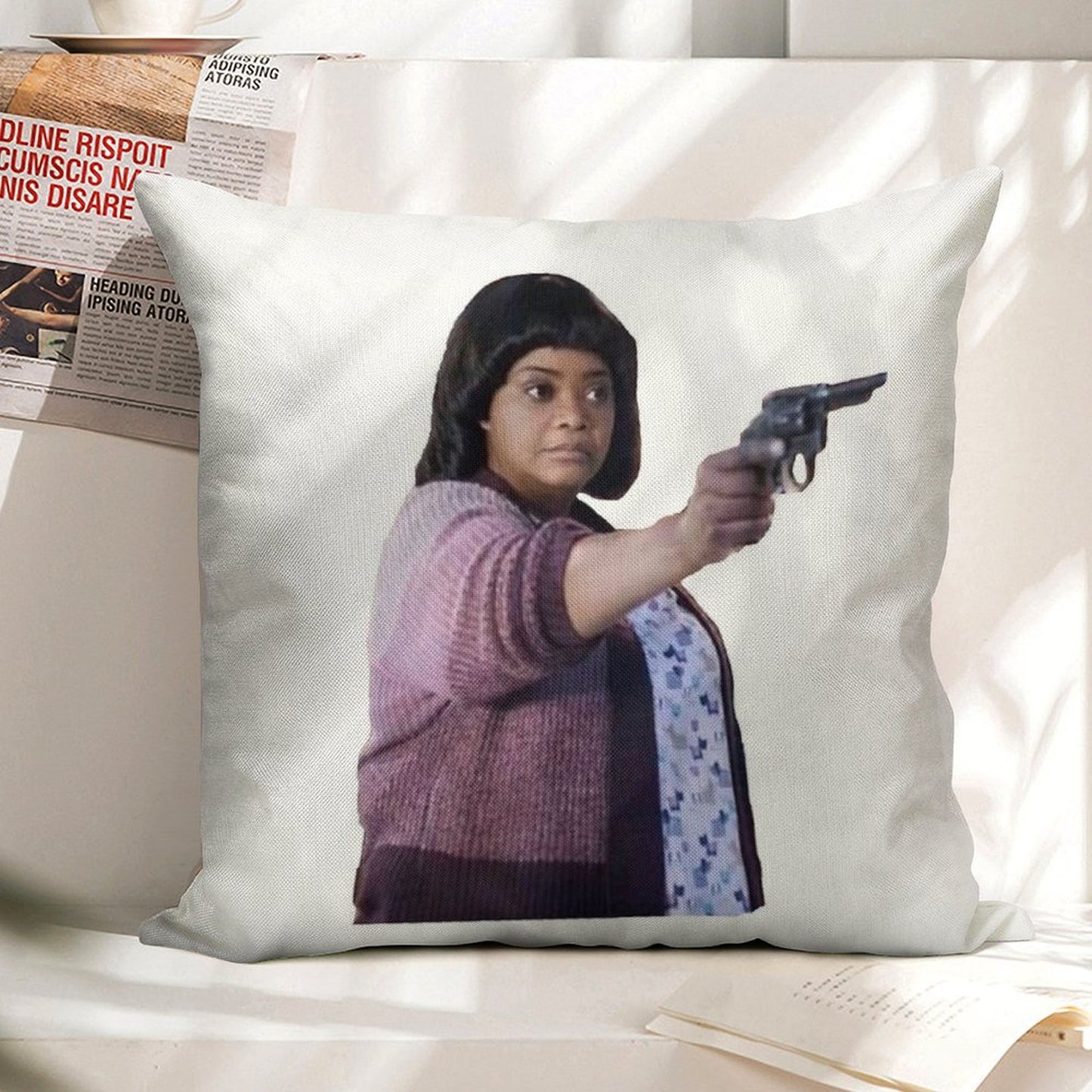 MA Movie Linen Throw Pillow Cover