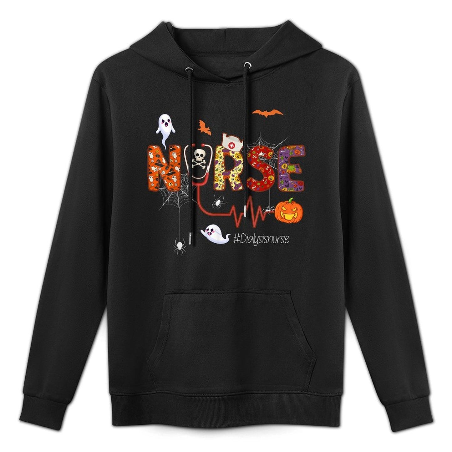 Dialysis Nurse Scary Halloween Pumpkin Nursing Machine Washable Hoodie