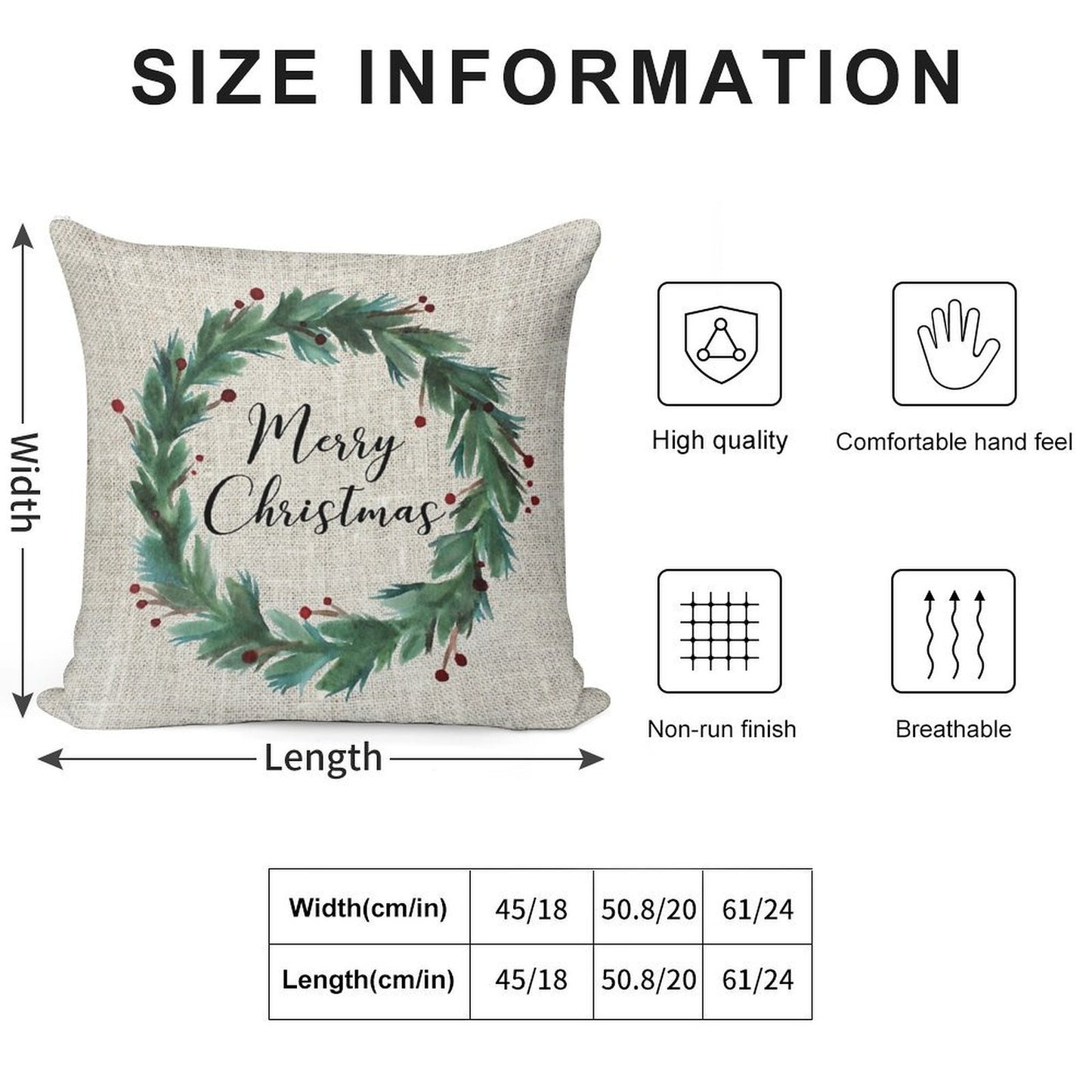 Christmas Wreath Soft Ultra-Soft Texture Throw Pillow