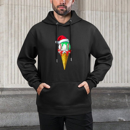 Ice Cream Drip Baseball Christmas Baseball Drip for Boys Moisture-Wicking Hoodie