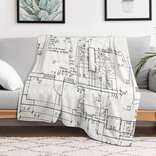 Architects Blueprint - Architecture Pattern Throw Blanket