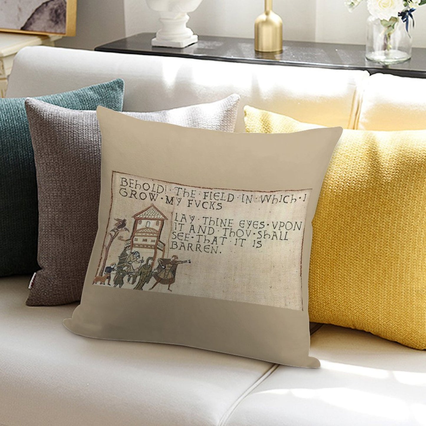 Behold The Field! Soft Bedroom Essential Throw Pillow